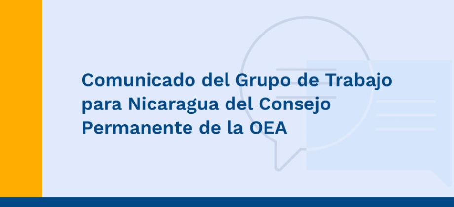 Comunicado del Grupo de Trabajo para Nicaragua del Consejo Permanente de la OEA