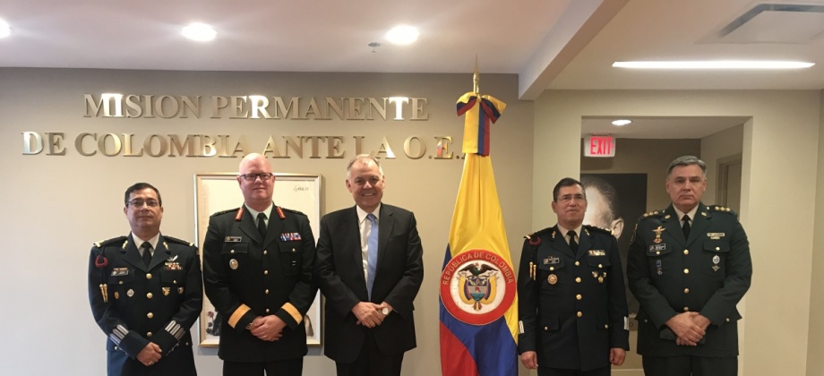 Visita del Liderazgo de la Junta Interamericana de Defensa al Embajador Alejandro Ordóňez Maldonado, Representante Permanente de Colombia ante la OEA