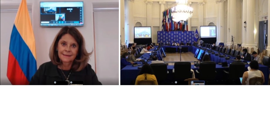 En la OEA la Vicepresidente y Canciller hizo un llamado a compartir experiencias exitosas para hacer frente al fenómeno migratorio con un enfoque de responsabilidad compartida En la OEA la Vicepresidente y Canciller hizo un llamado a compartir experiencias exitosas para hacer frente al fenómeno migratorio con un enfoque de responsabilidad compartida