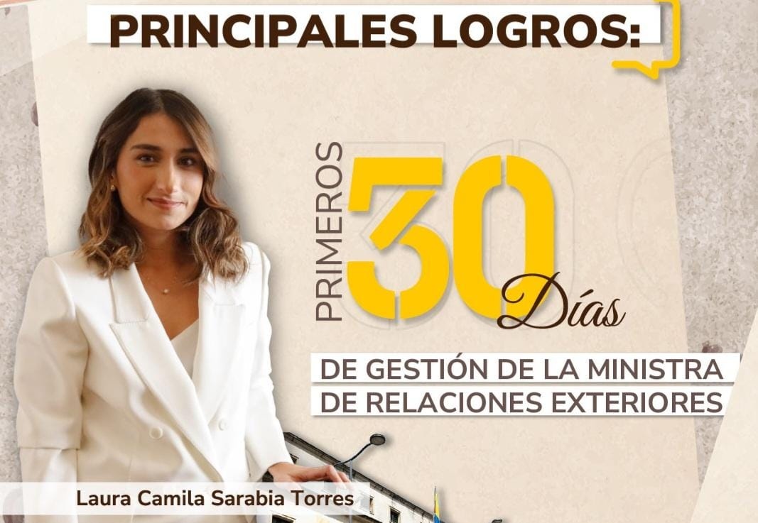 Se cumple el primer mes de gestión de Laura Sarabia como Canciller de Colombia Se cumple el primer mes de gestión de Laura Sarabia como Canciller de Colombia