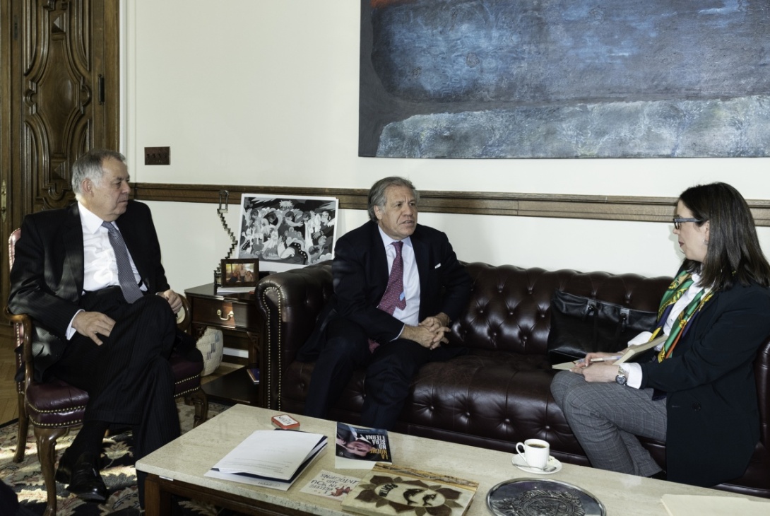 Embajador Alejandro Ordóñez acompañó a la Viceministra de Asuntos Multilaterales, Adriana Mejía, durante reunión con el Secretario General de la OEA, Luis Almagro