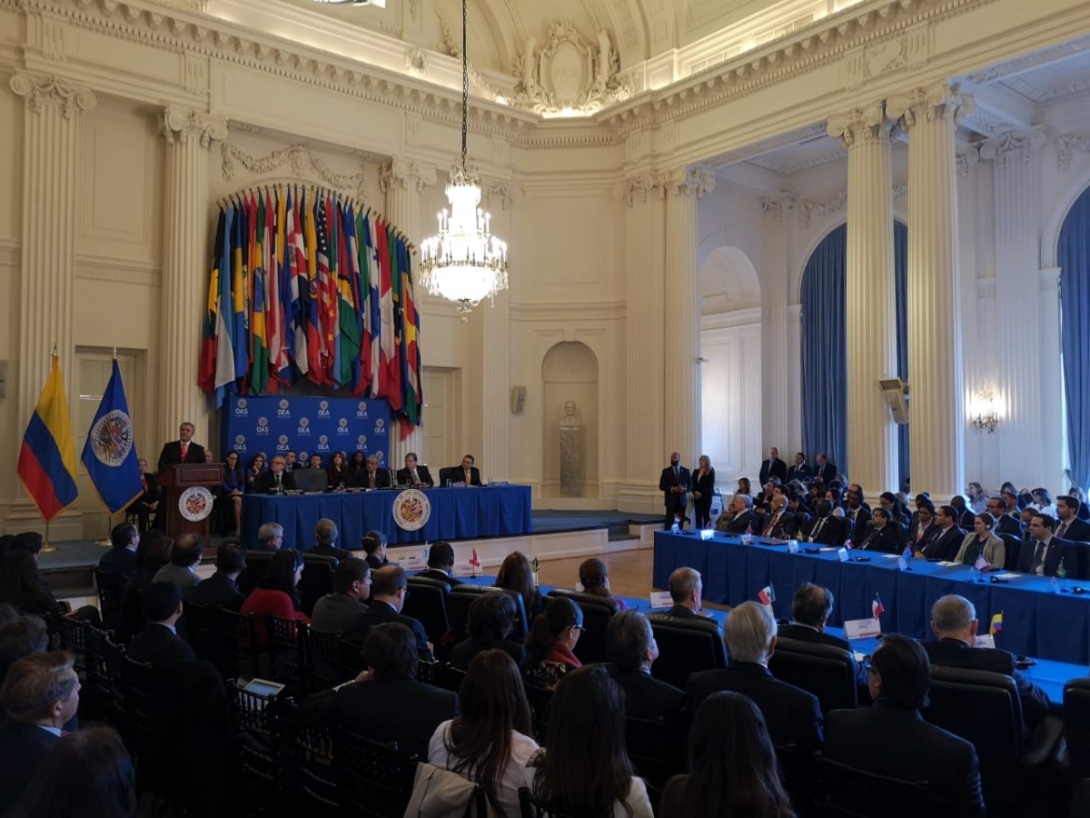 Embajador Alejandro Ordoñez acompañó al Presidente Iván Duque y al Canciller Carlos Holmes Trujillo en la sesión protocolaria del Consejo Permanente de la OEA
